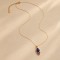 Collier pendentif lapis-lazuli & améthystes doré – "Iris"