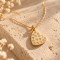 Collier cœur serti de strass doré – Joséphine