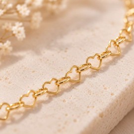 Bracelet coeurs chaîne fine "Sweet hearts" Bijou fin