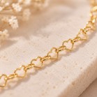 Bracelet coeurs chaîne fine "Sweet hearts" Bijou fin