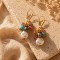 Boucles d'oreilles perles baroques multicolores bohème chic - Capri
