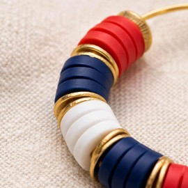 Boucles oreille bleu blanc rouge style marinière "Candy Summer " Boucles d'oreille bohèmes