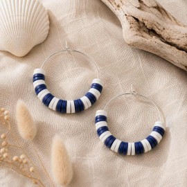 Boucles oreille marinière bleu blanc "Candy Summer " Boucles d'oreille bohèmes
