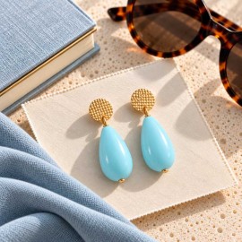 Boucles d'oreille goutte bleu ciel "Abbie"- Bijou bohème tendance