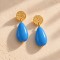 Boucles d'oreille goutte bleue dorées "Abbie"- Bijou bohème tendance