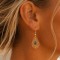 Boucles d'oreille pendantes filigrane doré turquoise - Style bohème chic