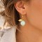 Boucles d’oreilles vert d’eau et feuilles dorées