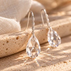 Boucles d’oreilles Swarovski larme en cristal et zircons
