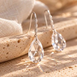 Boucles d’oreilles Swarovski larme en cristal et zircons