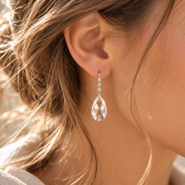 Boucles d’oreilles Swarovski larme en cristal et zircons