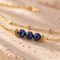 Bracelet lapis-lazuli double chaîne dorée