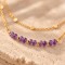 Collier double rang améthystes doré 