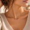 Collier double rang améthystes doré 