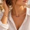 Collier double rang améthystes doré 