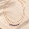 Collier double rang améthystes doré 