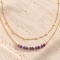 Collier double rang améthystes doré "Liv"