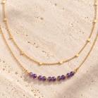Collier double rang améthystes doré "Liv"