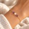 Bracelet améthyste et pierre de lune doré