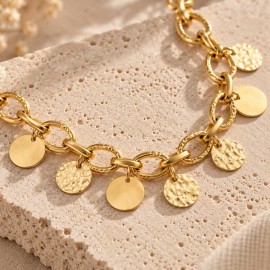 Collier doré à gros maillons et sequins – Bohème Chic "Enola"