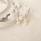 Boucles d'oreille mariée perles pendantes "Salomé"