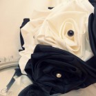 Bouquet de mariée baroque ivoire noir 'Anaé'