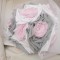 Bouquet de mariage rose gris blanc "Inès"