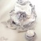 Bouquet de mariage d'hiver "Clémence"  ivoire gris argent ou ivoire bordeaux