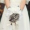 Bouquet de mariage rustique chic 'Jeanne' bijou et lin
