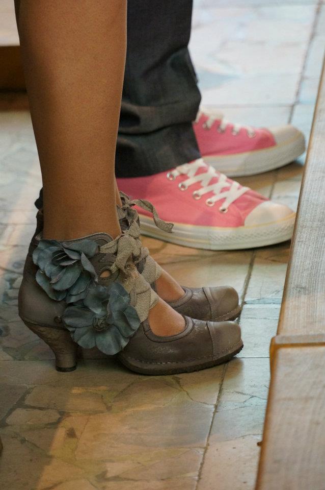 chaussures mariage original rose gris anne laure