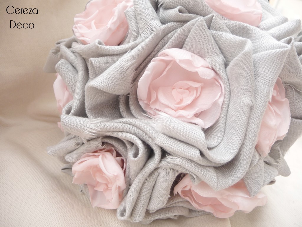 mariage rose et gris bouquet de mari