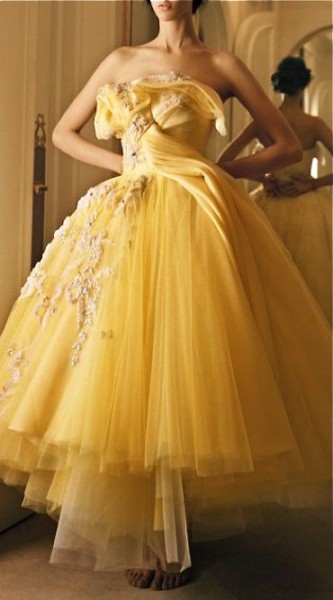 christian dior yellow wedding dress robe mariage color
