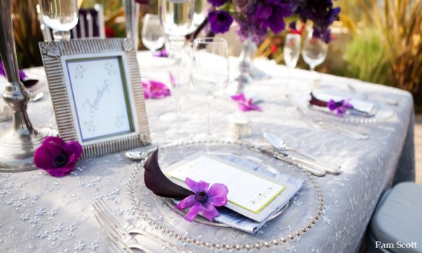 mariage parme violet mauve argent deco table
