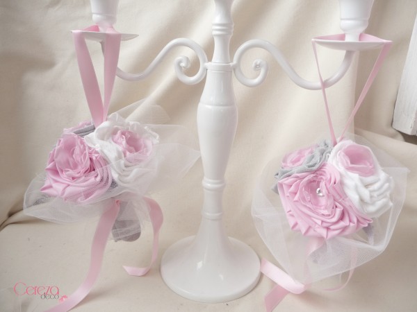 mariage rose blanc gris bouquet demoiselle honneur 