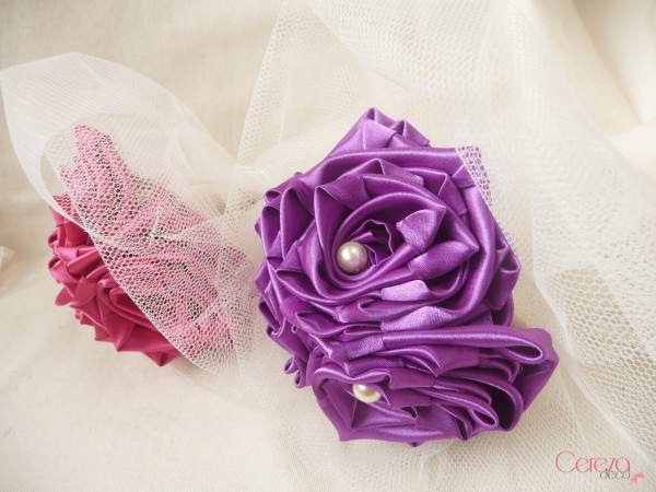 mariage rose fuchsia bouquet demoiselle honneur original perle tulle cereza deco 2