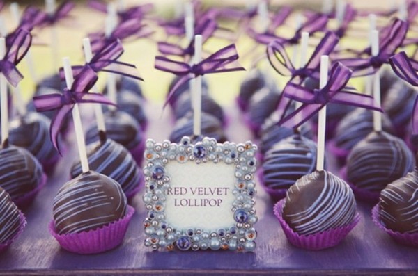 planche inspi mariage violet argent parme mauve candy bar cake pop