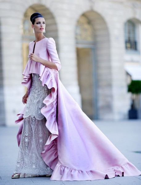 robe de mariee haute couture mauve gris perle Melle Cereza blog mariage
