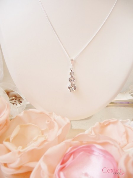 collier de mariee argent strass cristal