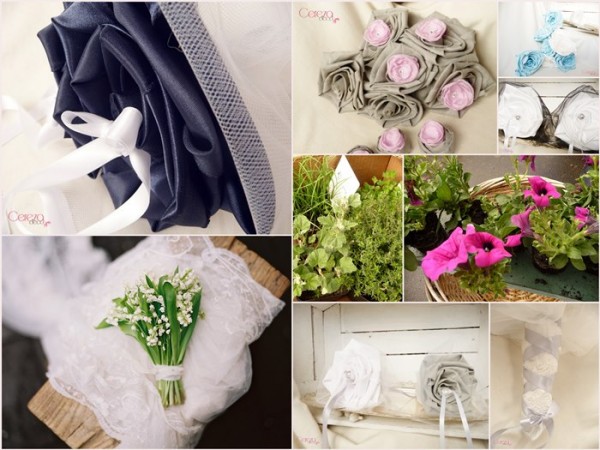mariage bleu marine blanc personnalisé sur mesure bouquet mariée tissu éternel dentelle cereza deco