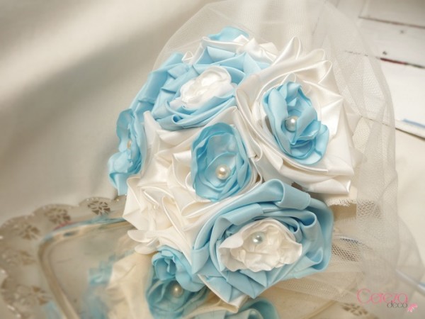 bouquet bijou bouquet de mariee eternel a garder bleu ciel ivoire Mademoiselle Cereza deco