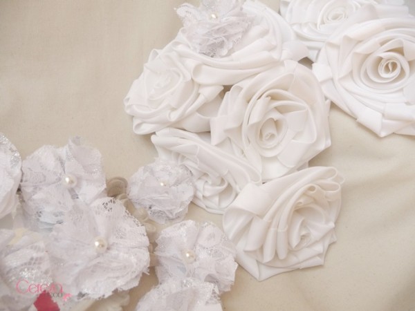 mariage boheme chic bouquet de mariee tissu dentelle blanc argent Mademoiselle cereza deco