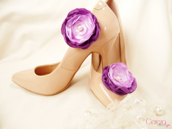 bijou de chaussures mariage violet parme clip customiser escarpins nude cereza deco 1