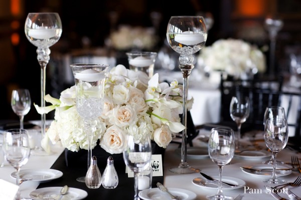 deco de table elegante chic mariage baroque noir blanc cristal Mademoiselle Cereza blog mariage