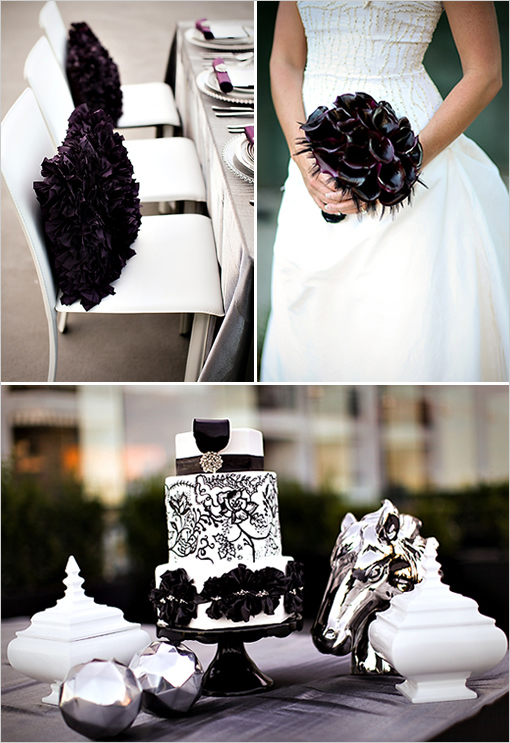 mariage baroque idée planche inspiration déco originale noir blanc ivoire
