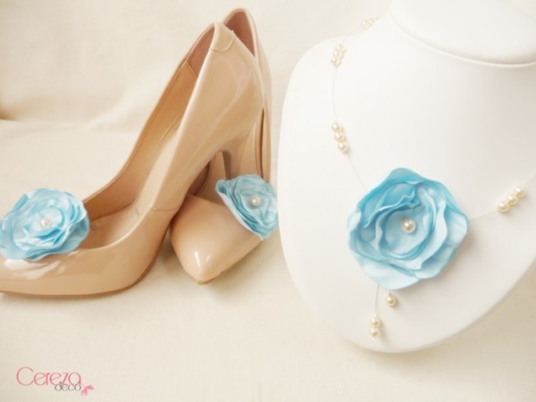 mariage ivoire bleu ciel perles fleur bijoux cereza deco Mademoiselle Cereza blog mariage