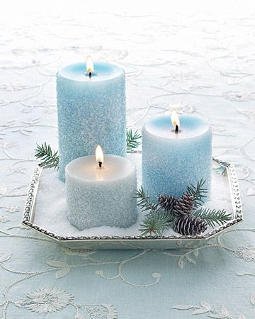 idée déco table mariage bleu ciel ivoire blanc bougie original chic 2