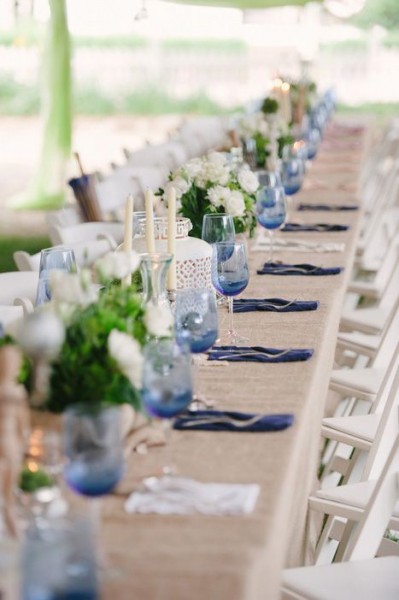 idee déco table mariage bleu ciel ivoire blanc lin naturel Mademoiselle Cereza blog mariage