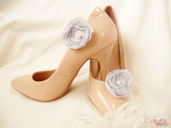 bijou de chaussures mariage clip gris perle customiser escarpins nude cereza deco 1
