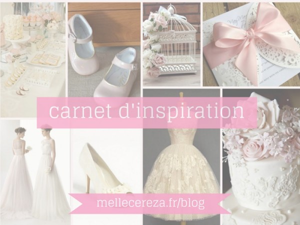 planche inspiration mariage ivoire rose dentelle Mademoiselle Cereza blog mariage