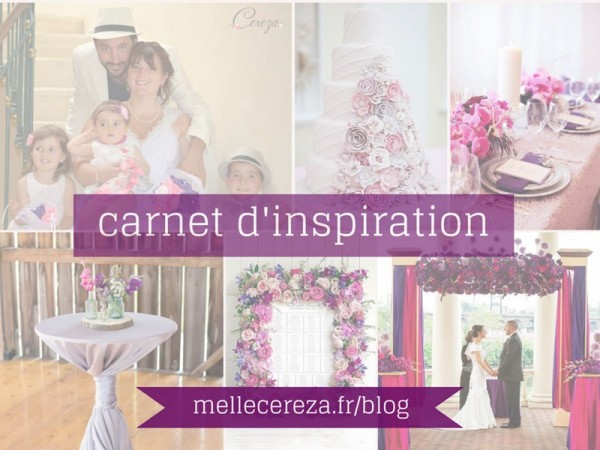 idees mariage violet rose blanc carnet inspiration Mademoiselle Cereza blog mariage