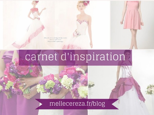 idees robe mariage violet rose blanc tenue temoin Mademoiselle Cereza blog mariage